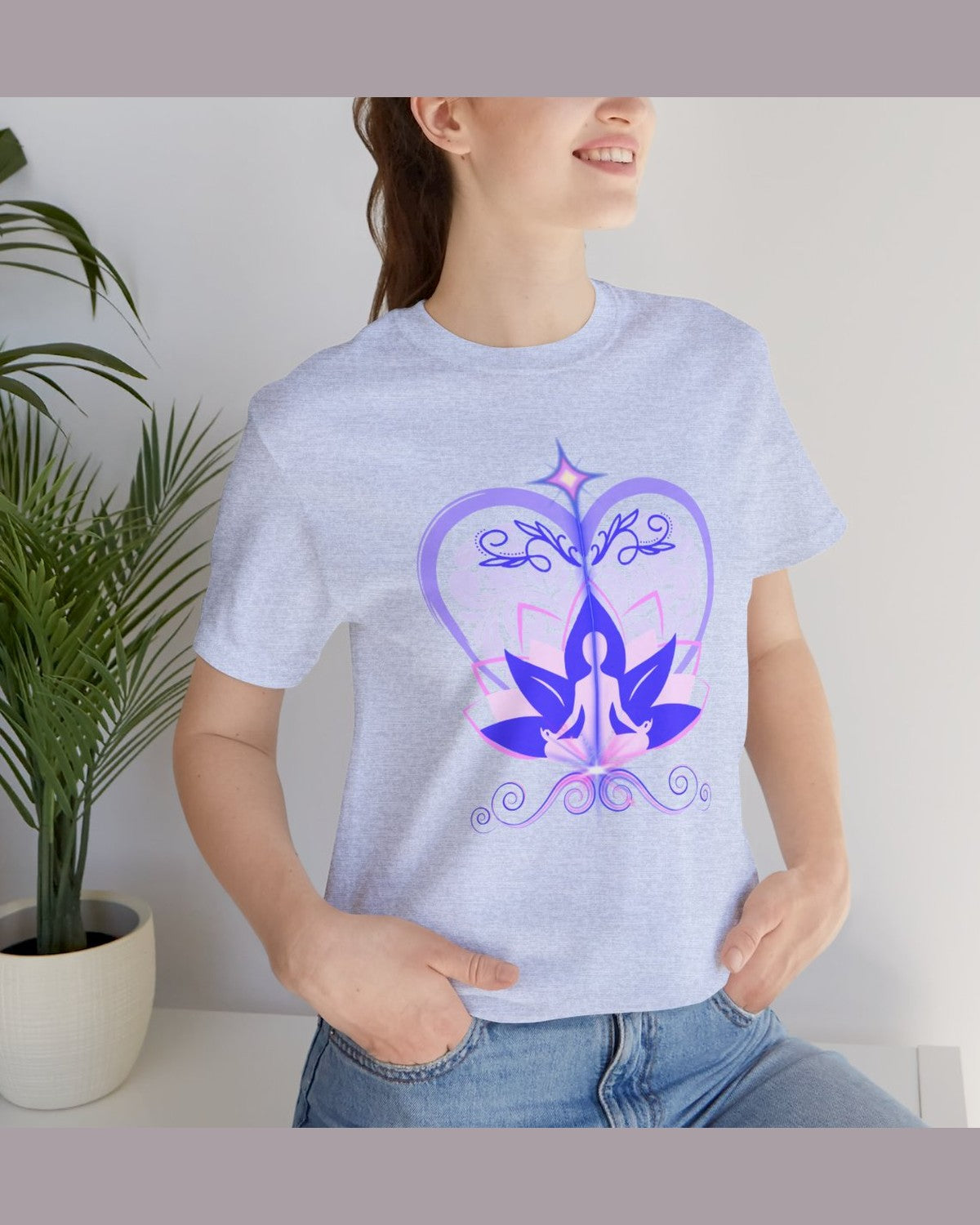 Lotus Heart Tee – Unisex Spiritual Shirt with Heart and Lotus Art